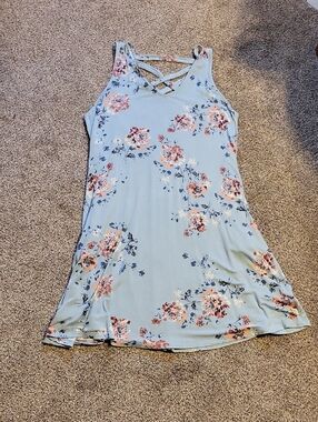 Maurices Light Blue Floral Midi Dress